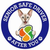 カーサイン 高齢者マーク SENIOR SAFE DRIVER コーニッシュレックス ステッカー シール 直径13cm 肉球 日本製 車