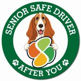 カーサイン 高齢者マーク SENIOR SAFE DRIVER バセットハウンド マグネット 強力 直径13cm 肉球 日本製 車 ステッカー