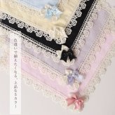 タオルハンカチ おしゃれ かわいい 日本製 吸水性 綿100％ レディース プレゼント ギフト 母の日 返礼品  リボン レース LALUICE ラルイス