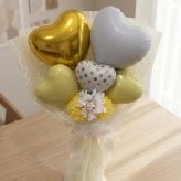 選べるカラーハートのバルーンブーケ お誕生日 発表会 卒園卒業 推し活ギフト 成人式 大人可愛いニュアンスカラーバルーン
