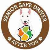 カーサイン 高齢者マーク SENIOR SAFE DRIVER ブルテリア マグネット 強力 直径13cm 肉球 日本製 車 ステッカー