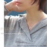 ゴールド ネックレス ハワイアンジュエリー ネックレス ゴールド ピンクゴールド ネックレス 刻印 無料 誕生石入れ可 スクエア バー Sサイズ 14K K14 14k k14カットあずきチェーン太0.9mm ギフトラッピング可能 プレゼント ハロウィン 【品番：CG-GP122R-CH123】