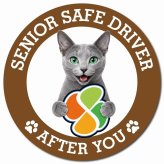 カーサイン 高齢者マーク SENIOR SAFE DRIVER ロシアンブルー マグネット 強力 直径13cm 肉球 日本製 車 ステッカー