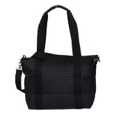 キプリング トートバッグ レディース ブランド Kipling アッセーニ S ロゴ ワンポイント 総柄 2WAY KI6232-K59 Signature Emb 黒