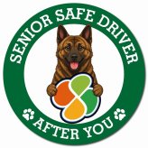 カーサイン 高齢者マーク SENIOR SAFE DRIVER 琉球犬 マグネット 強力 直径13cm 肉球 日本製 車 ステッカー