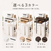 キッチンカウンター 幅75cm ゴミ箱収納 45L×3個対応 3分別 ダストボックス収納 レンジ台 作業台 高さ80cm 木目調 メラミン天板 キッチン収納 間仕切り おしゃれ ナチュラル グレー カウンターテーブル 省スペース キャスター アジャスター