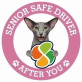カーサイン 高齢者マーク SENIOR SAFE DRIVER オリエンタルショートヘア ステッカー シール 直径13cm 肉球 日本製 車