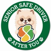 カーサイン 高齢者マーク SENIOR SAFE DRIVER ポメ柴 マグネット 強力 直径13cm 肉球 日本製 車 ステッカー