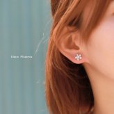ハワイアンジュエリー ピアス ハワイアン ピアス プルメリアピアス 花 12mm ジルコニア シルバー925 ロジウムコーティング キャッチ メール便 20G ゲージ 彼女 妻 女性 レディース 誕生日 プレゼント ハロウィン 【品番：SE53228】
