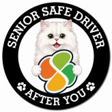 カーサイン 高齢者マーク SENIOR SAFE DRIVER ペルシャ マグネット 強力 直径13cm 肉球 日本製 車 ステッカー