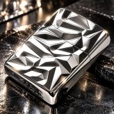 ZIPPO アーマー ジッポ ライター アイスカット シルバー White Nickel 両面加工 彫刻 かっこいい 重厚 おしゃれ メンズ ギフト プレゼント