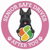 カーサイン 高齢者マーク SENIOR SAFE DRIVER スコティッシュテリア ステッカー シール 直径13cm 肉球 日本製 車