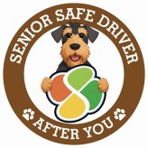 カーサイン 高齢者マーク SENIOR SAFE DRIVER エアデールテリア ステッカー シール 直径13cm 肉球 日本製 車