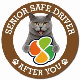 カーサイン 高齢者マーク SENIOR SAFE DRIVER シャルトリュー マグネット 強力 直径13cm 肉球 日本製 車 ステッカー
