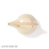 studio m’ スタジオエム なつめ 土瓶[急須 おしゃれ ティーポット 土瓶急須 和食器 日本製 陶器 かわいい 小さめ ミニ ポット 電子レンジ対応 来客用 お茶 煎茶道具 紅茶 ティータイム 籐 ハンドル 持ち手 ナチュラル]