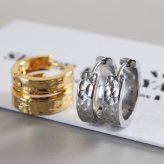 ステンレス フープピアス 槌目ピアス 不規則 凸凹 シンプルピアス ゴールド シルバー プチプラ メタル 小さめ セカンド キラキラ 両耳2点 レディース 女性 金属アレルギー対応 イヤリング
