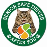 カーサイン 高齢者マーク SENIOR SAFE DRIVER クリリアンボブテイル マグネット 強力 直径13cm 肉球 日本製 車 ステッカー