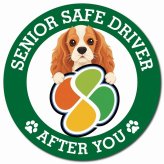 カーサイン 高齢者マーク SENIOR SAFE DRIVER イングリッシュコッカースパニエル マグネット 強力 直径13cm 肉球 日本製 車 ステッカー