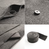 カシミヤ コート ツイード スタンドカラー ロング 着丈87cm レディース カシミヤ100％ 秋 冬 グレー 11号 カシミヤコート ロングコート アウター ツイード 30代 40代 50代 母 女性 ギフト プレゼント 6F (02000203r)