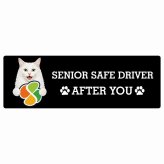 カーサイン 高齢者マーク SENIOR SAFE DRIVER ターキッシュアンゴラ ステッカー シール 長方形 20x6.7cm 肉球 日本製 車