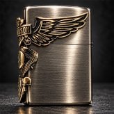 ZIPPO ライター ハーレー ダビッドソン ジッポ アンティークシルバー＆ゴールド 金銀 古美仕上げ 3面メタル イーグル 日本国内限定モデル かっこいい ギフト ジッポー