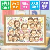 誕生日のお祝いに、見た瞬間に、思わず笑顔になる似顔絵です。 百寿祝い プレゼント 似顔絵 手描き 名入れ 贈り物 ギフト 誕生日 お祝い 長寿 記念日 白寿 大人数 孫 祖父母 ご両親 修正無料 下書き確認 名入れ 親孝行 喜ばれる かわいい 宝物 長寿 宝物 百寿祝い 100歳 おすすめ 応援 長寿祝い ホワイトデー 快気祝い オリジナル 同窓会 ブライダルギフト 披露宴 卒寿祝い 傘寿祝い