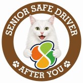 カーサイン 高齢者マーク SENIOR SAFE DRIVER ターキッシュアンゴラ ステッカー シール 直径13cm 肉球 日本製 車