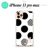 iPhone11ProMax iPhone11pro max スマホケース ハードケース 水玉 A 白 黒 +アルファベット メンズ レディース nk-i11pm-1112i