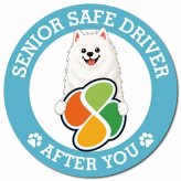 カーサイン 高齢者マーク SENIOR SAFE DRIVER サモエド マグネット 強力 直径13cm 肉球 日本製 車 ステッカー