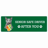 カーサイン 高齢者マーク SENIOR SAFE DRIVER ロシアンブルー ステッカー シール 長方形 20x6.7cm 肉球 日本製 車