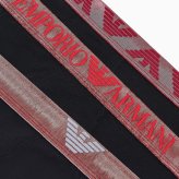 エンポリオアルマーニ：SHINY LOGOBAND ボクサーパンツ 3PK (ブラック)[ボクサーパンツ/ 男性下着/ メンズインナー/人気ブランド/おすすめギフト/誕生日プレゼント/メンズファッション]