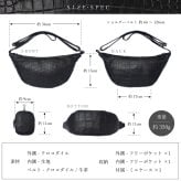 ボディバッグ クロコダイル メンズ 腹革 センター取り ワニ革 ショルダーバッグ スリングバッグ 斜め掛けバッグ マットブラック 牛革 本革 本物 大容量 ポーチ付き 長財布入る プレゼント ギフト 送料無料