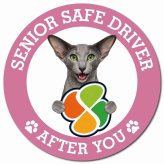 カーサイン 高齢者マーク SENIOR SAFE DRIVER オリエンタルショートヘア マグネット 強力 直径13cm 肉球 日本製 車 ステッカー