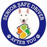 カーサイン 高齢者マーク SENIOR SAFE DRIVER ブルテリア ステッカー シール 直径13cm 肉球 日本製 車