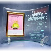 『送料無料』ぐんまちゃんシリーズ・名入れフォトフレーム【ぐんまちゃんのガラス写真たて】誕生日プレゼント・誕生日記念・バースデープレゼント・還暦祝い・喜寿・古希・傘寿記念にオススメ♪