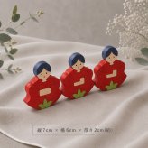 木製花雛 三人官女の組み木｜国産ヒノキのひな祭り飾り｜桃の節句・雛飾り