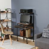 シンプルPCデスク フィット ナチュラル/ホワイト・ブラウン ブラック 2色展開 パソコンデスク ワークデスク 在宅ワーク おしゃれ 新生活 家具 インテリア 不二貿易