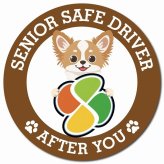 カーサイン 高齢者マーク SENIOR SAFE DRIVER チワズー マグネット 強力 直径13cm 肉球 日本製 車 ステッカー