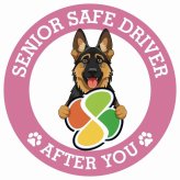 カーサイン 高齢者マーク SENIOR SAFE DRIVER シェパード ステッカー シール 直径13cm 肉球 日本製 車