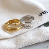 ステンレス フェザーリング 2カラー 羽根 18KGP ゴールド gold シルバー ネイティブ オープンリング フリーサイズ レディース 女性 指輪 金属アレルギー対応