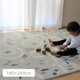プレイマット 180×240cm 厚さ約1cm リバーシブル キッズプレイマット ポリエチレン 大判 クッションマット 子供部屋 キッズスペース 手洗い お手入れ簡単