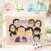 誕生日の贈り物に、やさしい雰囲気の似顔絵はいかがですか。 古希 似顔絵 贈り物 プレゼント ギフト 手描き 名入れ 誕生日 敬老の日 お祝い 記念日 長寿 大人数 家族 ご両親 祖父母 下書き確認 名入れ 修正無料 サプライズ そっくり かわいい 実績多数 70歳 傘寿 古希祝い 宝物 イラスト カラフル オーダーメイド クリスマス 節目 ブライダルギフト 色紙 結婚祝い 卒寿祝い 長寿祝い 応援