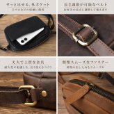 本革 ショルダーバッグ メンズ レディース 牛革 斜めがけバッグ ミニショルダー レザーバッグ 2WAY 肩掛け 軽量 小さめ コンパクト ポシェット 男女兼用 ユニセックス スマホ 財布 大人 カジュアル おしゃれ シンプル 旅行 プレゼント ギフト