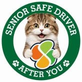 カーサイン 高齢者マーク SENIOR SAFE DRIVER ハイランドフォールド ステッカー シール 直径13cm 肉球 日本製 車