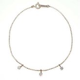 ブレスレット レディース K10 ピンクゴールド 0.15ct 3石 ダイヤモンド ダイヤ 華奢 シンプル チェーン カットボール 繊細 上品 アクセサリー プレゼント ギフト 記念日