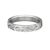 ハワイアンジュエリー リング 指輪 白 ハイビスカス スクロール シルバー925【刻印無料】 花 波 波模様 シルバーアクセサリー メンズ レディース ユニセックス ペアリング 誕生日 プレゼント ハンドメイド 手作り 彫金 箱入り Grand Galleria グランドガレリア