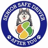 カーサイン 高齢者マーク SENIOR SAFE DRIVER アラスカンマラミュート ステッカー シール 直径13cm 肉球 日本製 車