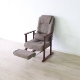 高座椅子 リラクス リクライニング フットレスト付き ブラウン・グレー W62xD66-114(フットレスト+46cm)xH104cm座 座椅子 リクライニングチェア パーソナルチェア 肘付き ブラウン グレイ おしゃれ