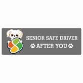 カーサイン 高齢者マーク SENIOR SAFE DRIVER チワマル ステッカー シール 長方形 15x5cm 肉球 日本製 車