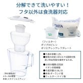 ブリタ ポット型 浄水器 アルーナ 容量2.4L カートリッジ4個付き ろ過水容量1.25L  液晶メモ (交換目安:1日5.3L で4週間 ) 型番:KBALCW4M  サイズ(mm) : 奥行100 横幅249 高さ260mm 実用的
